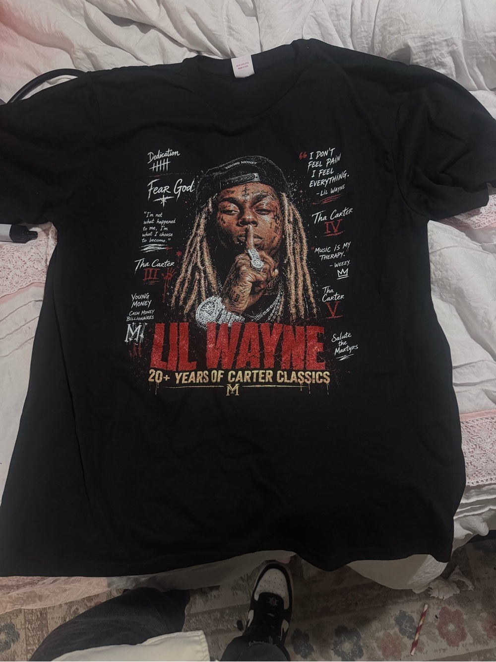Lil Wayne Black Graphic Tee - 20+ Years of Carter Classics Tribute